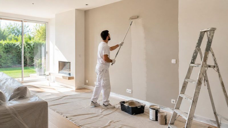Finitions peinture et plâtrerie haut de gamme par MY RENOV — exemple dans une villa bouscataise