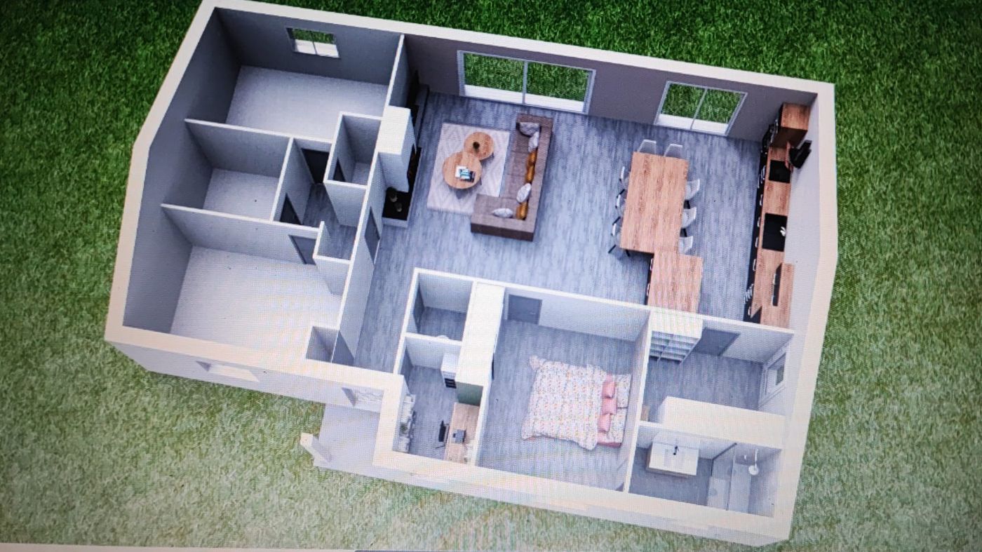 Plan 3D photoréaliste d'une rénovation de maison à Pessac — outil de projection MY RENOV